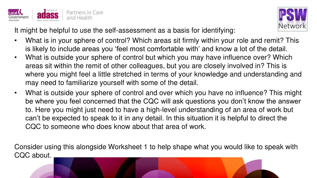 it might be helpful to use the self assessment