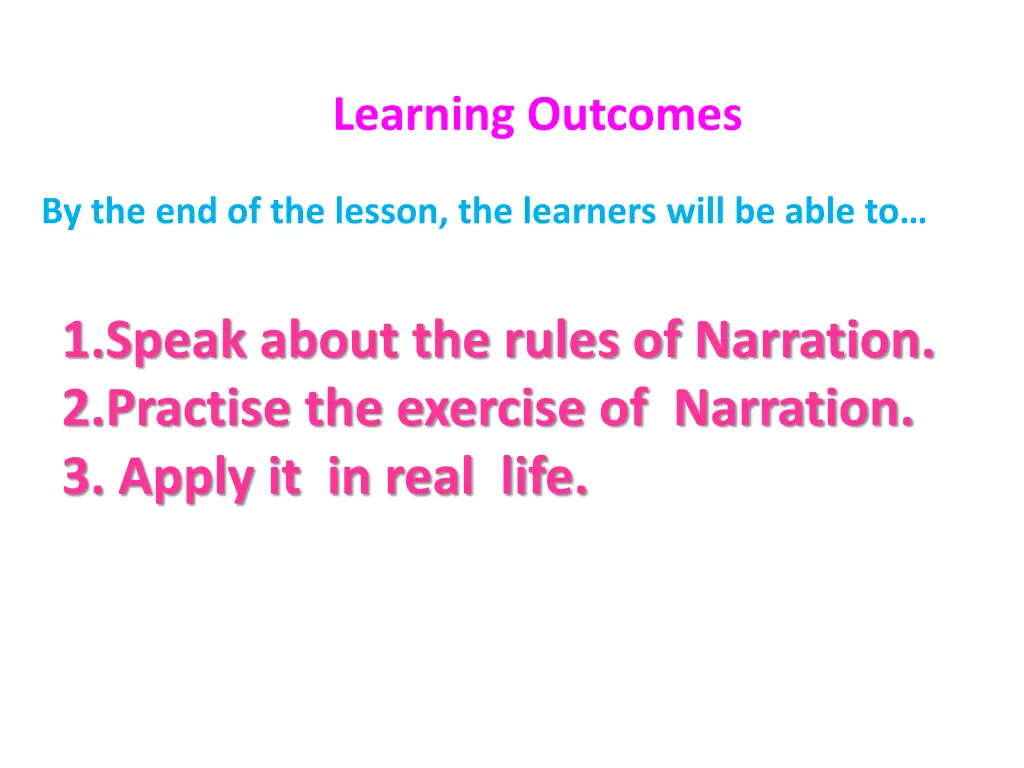 learning outcomes