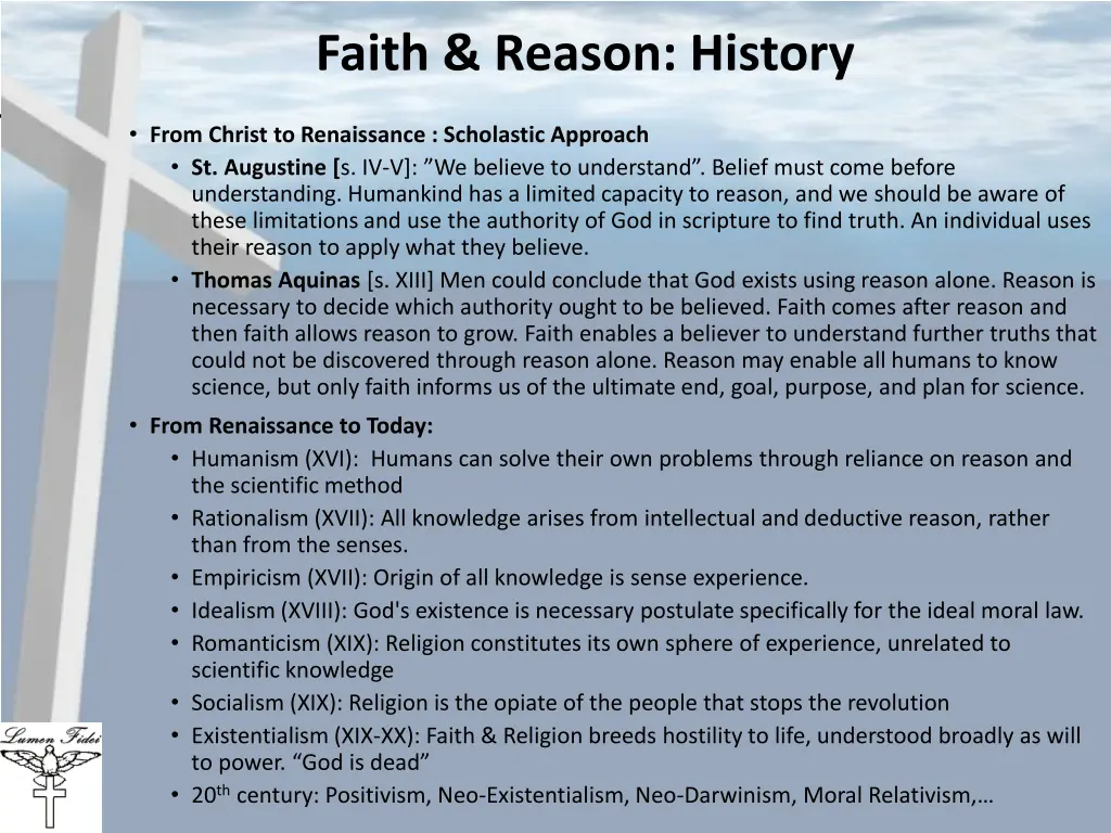 faith reason history