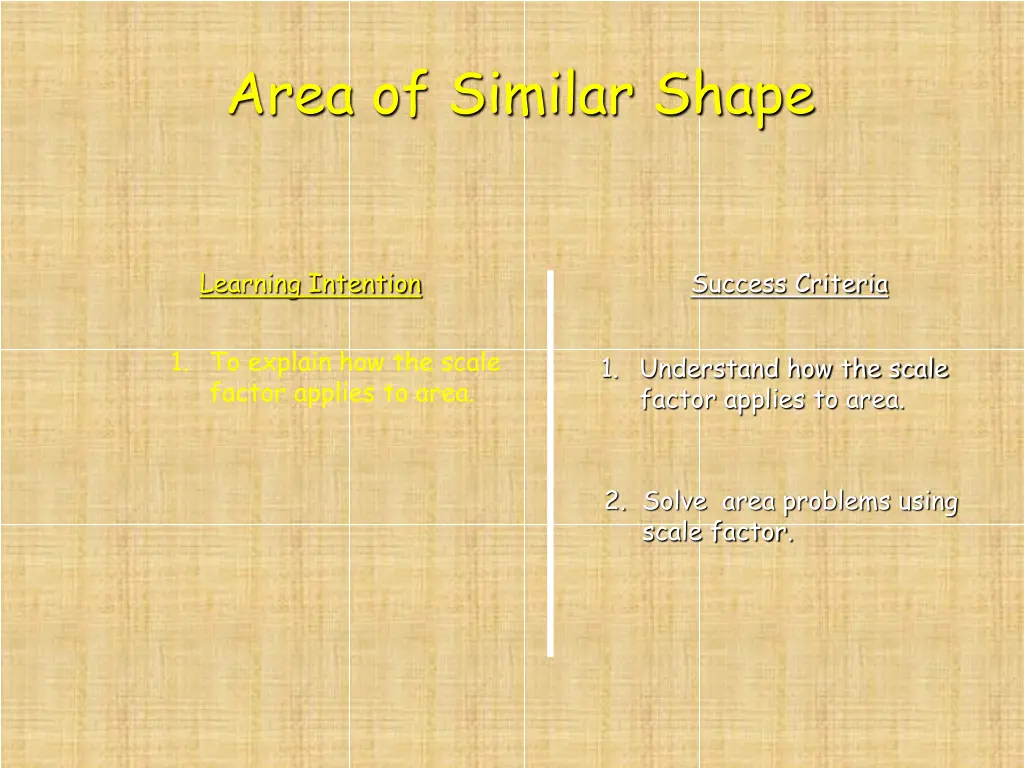 area of similar shape