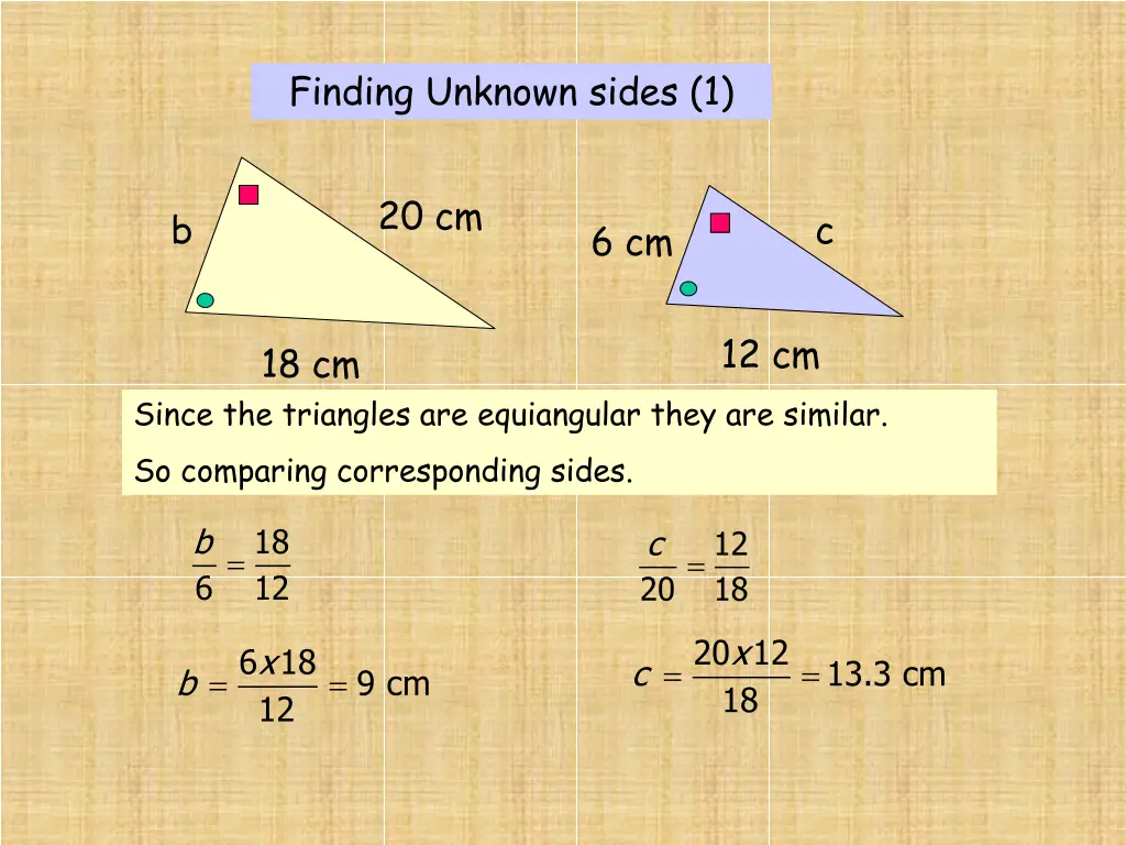 finding unknown sides 1