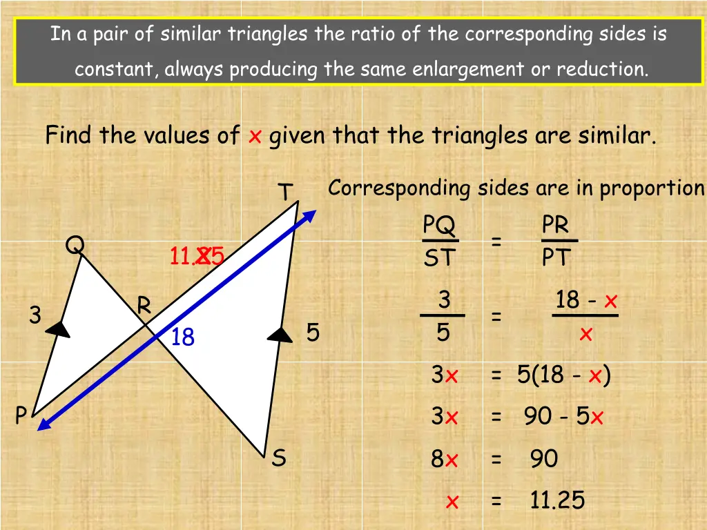 in a pair of similar triangles the ratio 1