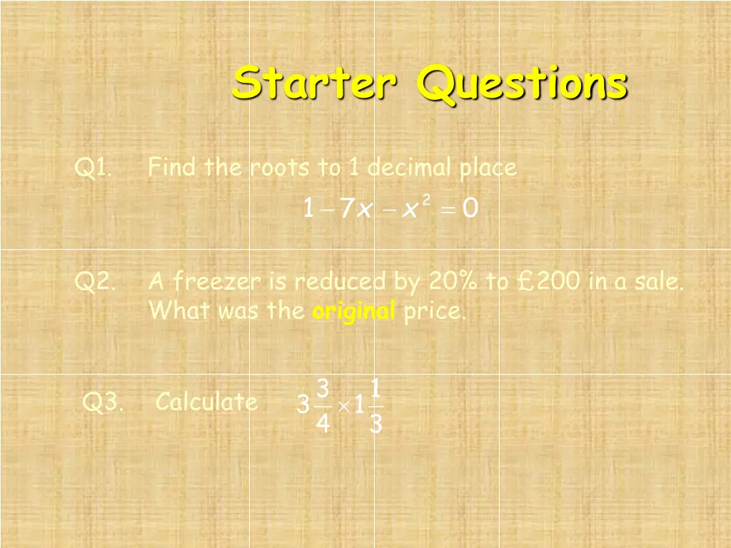 starter questions