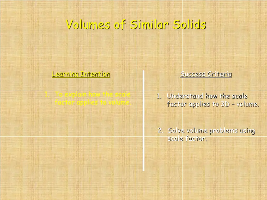 volumes of similar solids