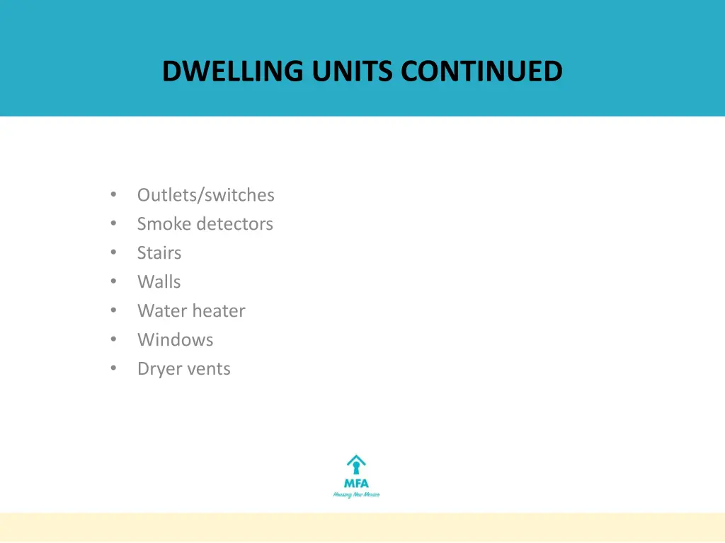 dwelling units continued