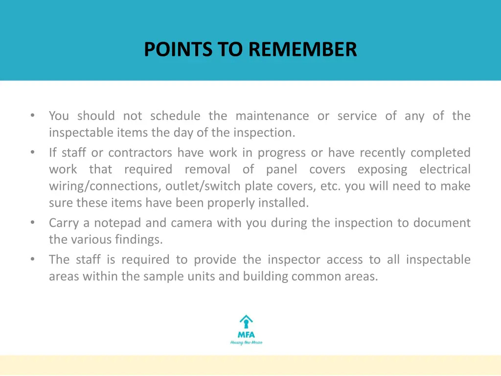 points to remember