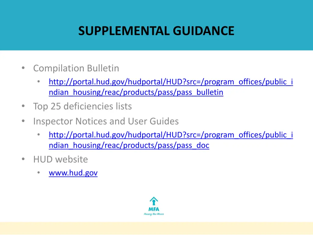 supplemental guidance