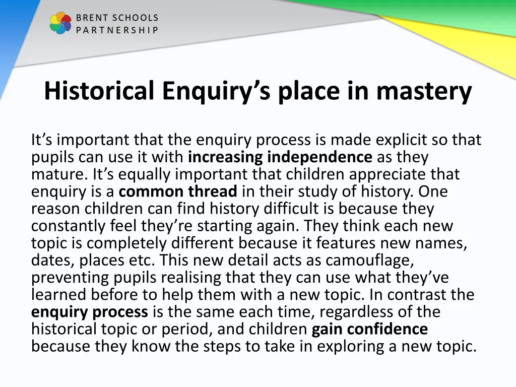 historical enquiry s place in mastery