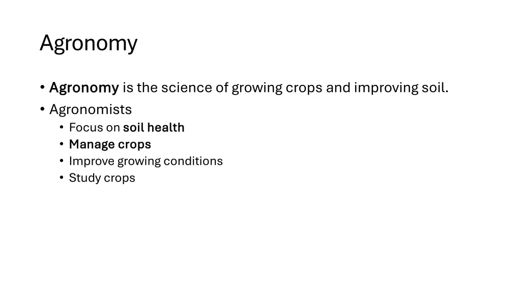 agronomy
