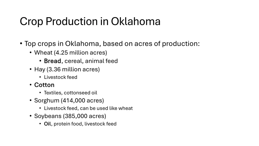 crop production in oklahoma