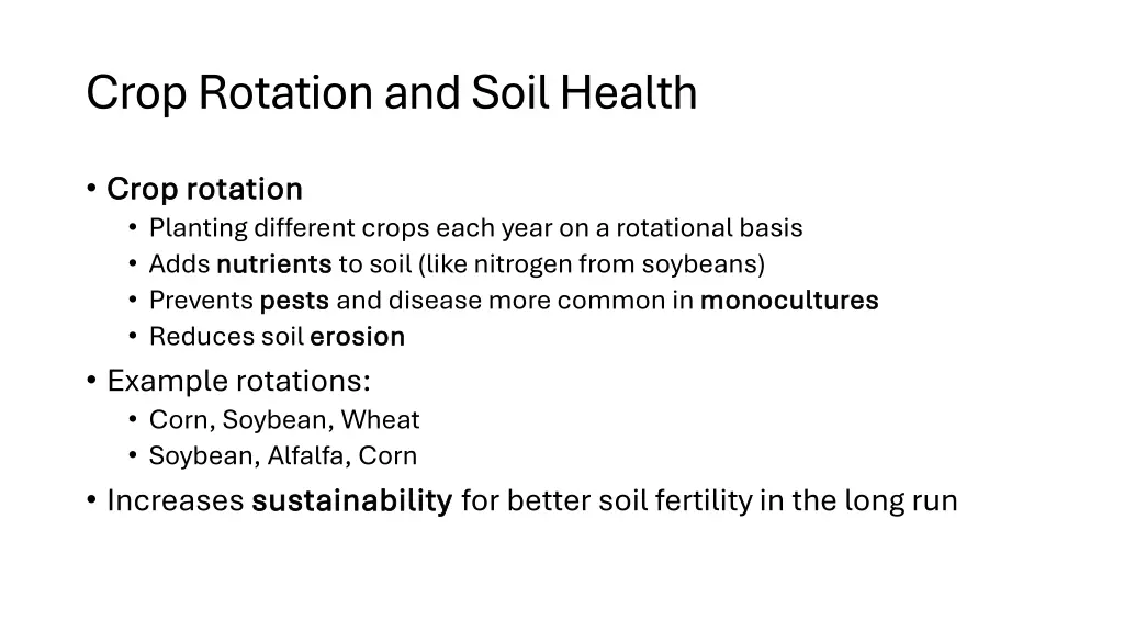 crop rotation and soil health