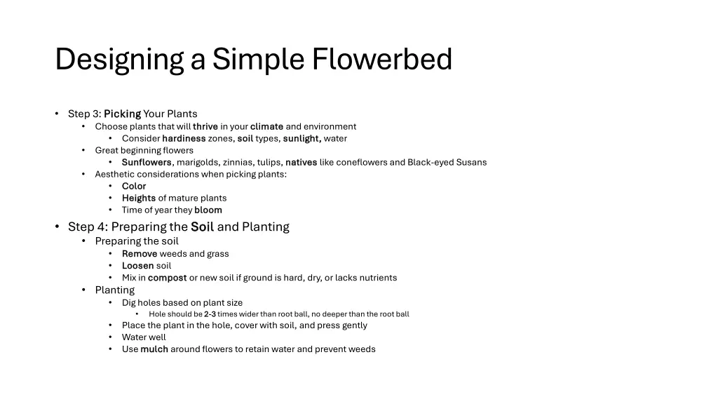designing a simple flowerbed 1