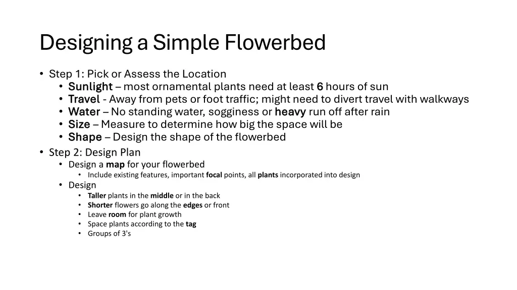 designing a simple flowerbed