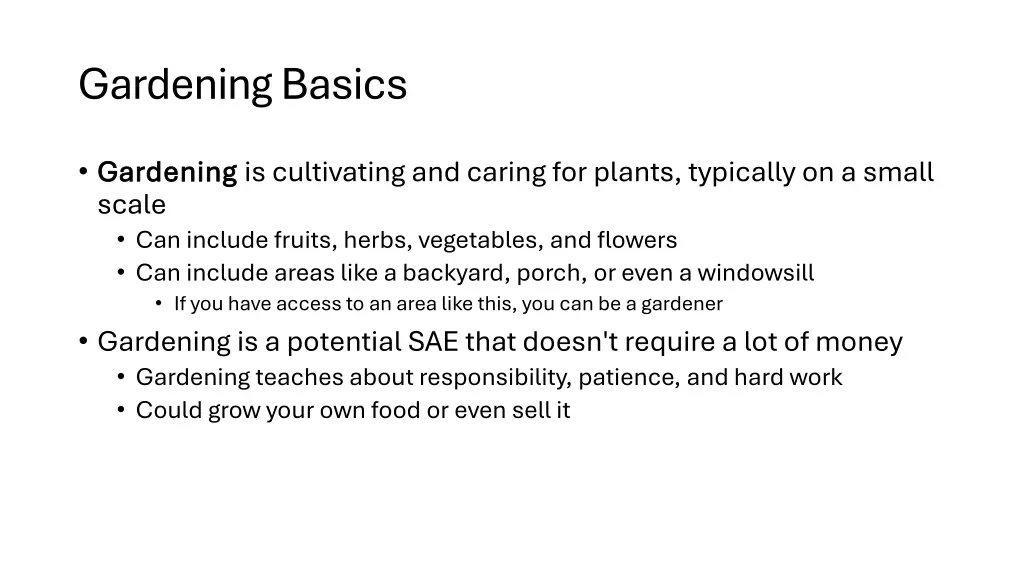 gardening basics