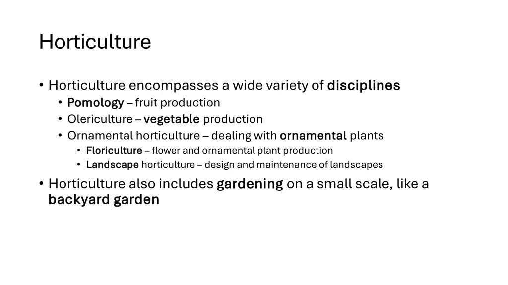 horticulture 1