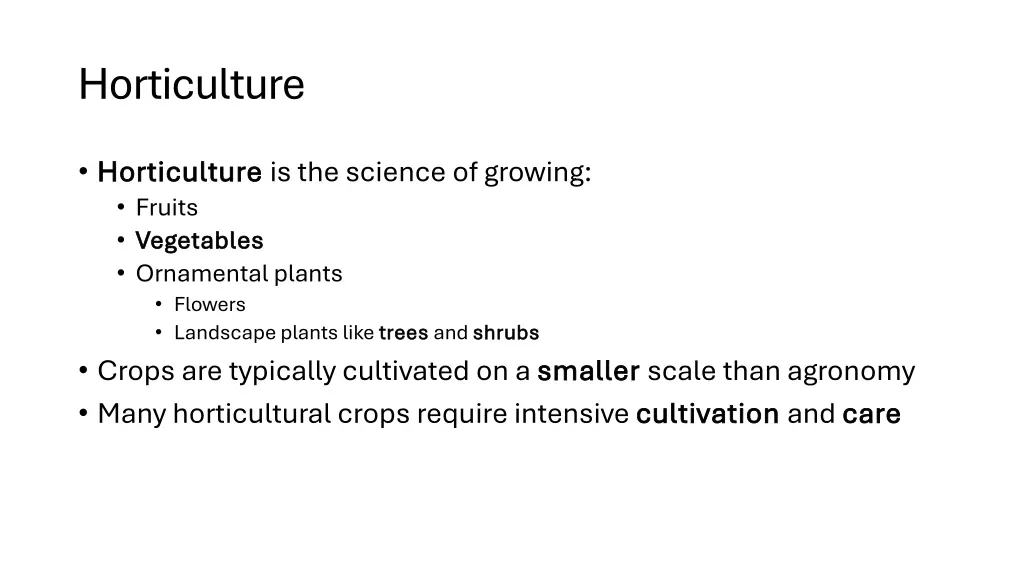 horticulture