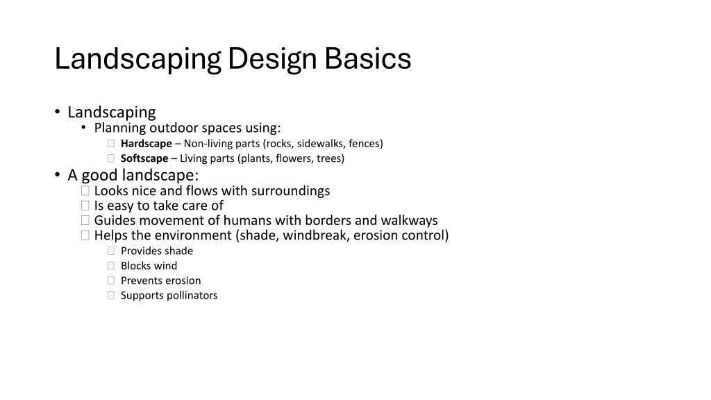 landscaping design basics