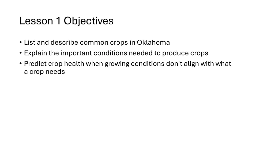 lesson 1 objectives
