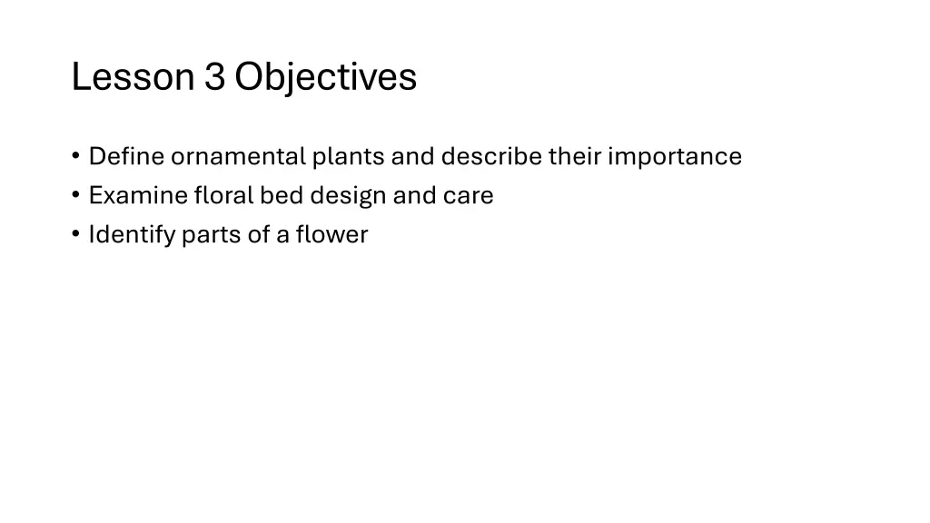 lesson 3 objectives