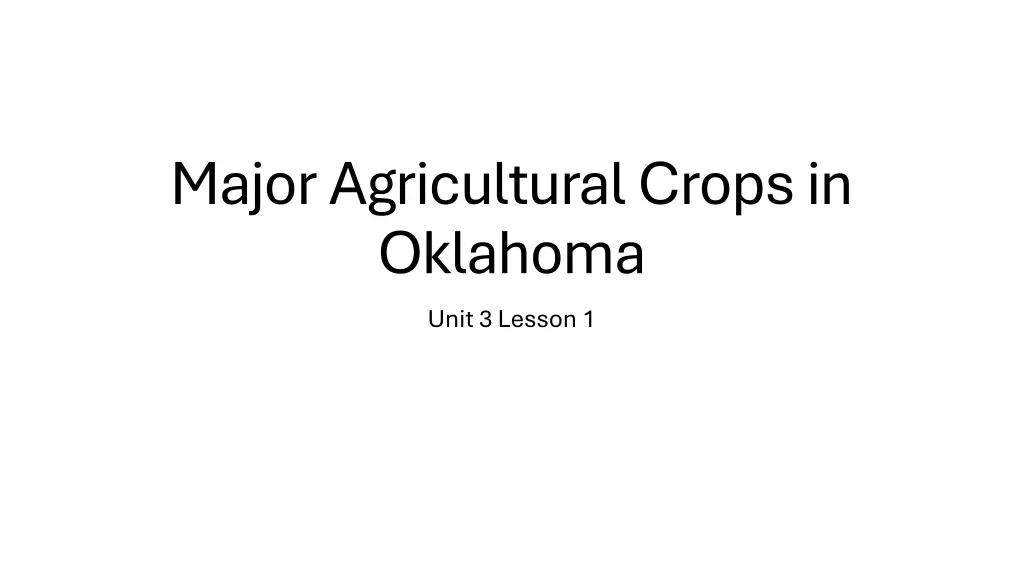 major agricultural crops in oklahoma unit