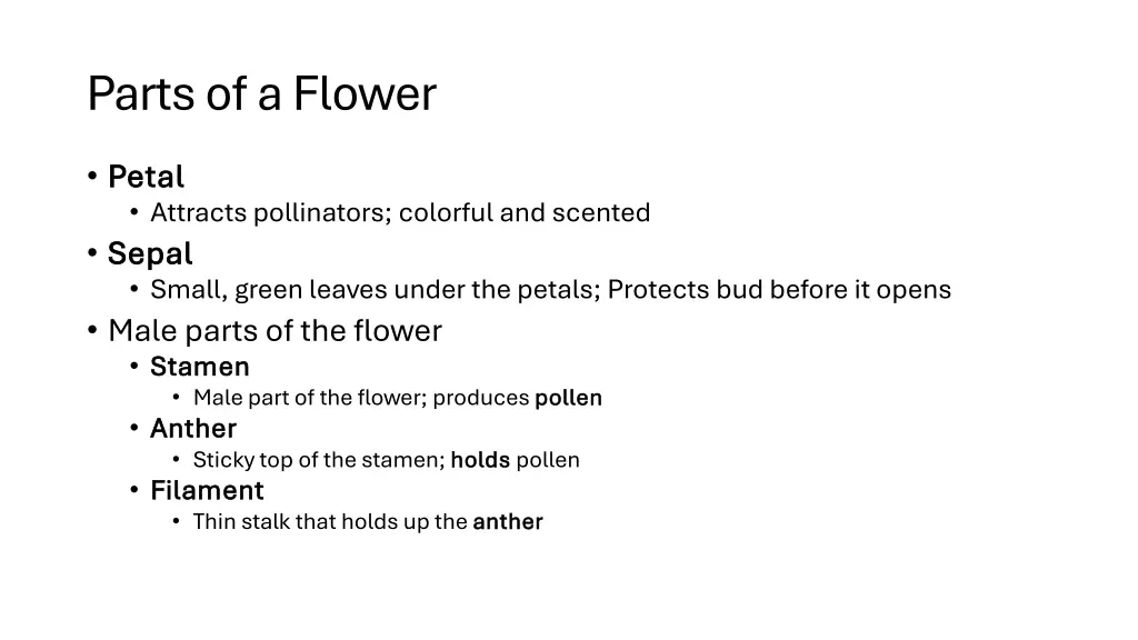 parts of a flower