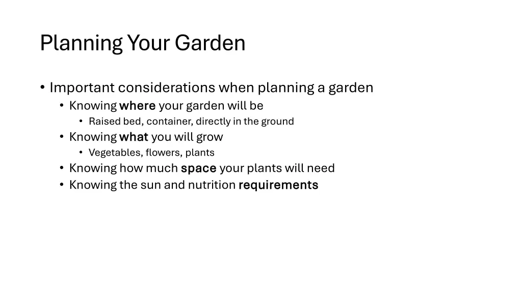 planning your garden