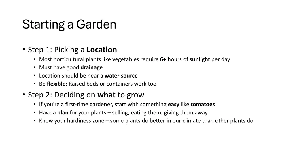 starting a garden