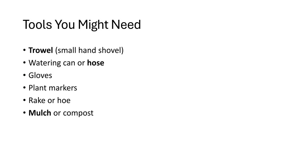 tools you might need
