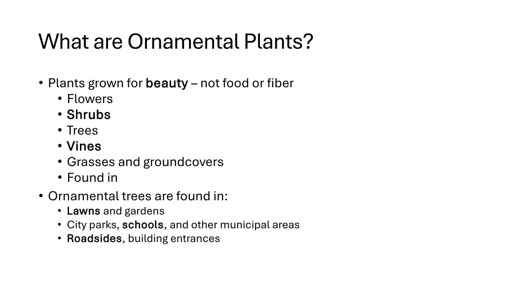 what are ornamental plants