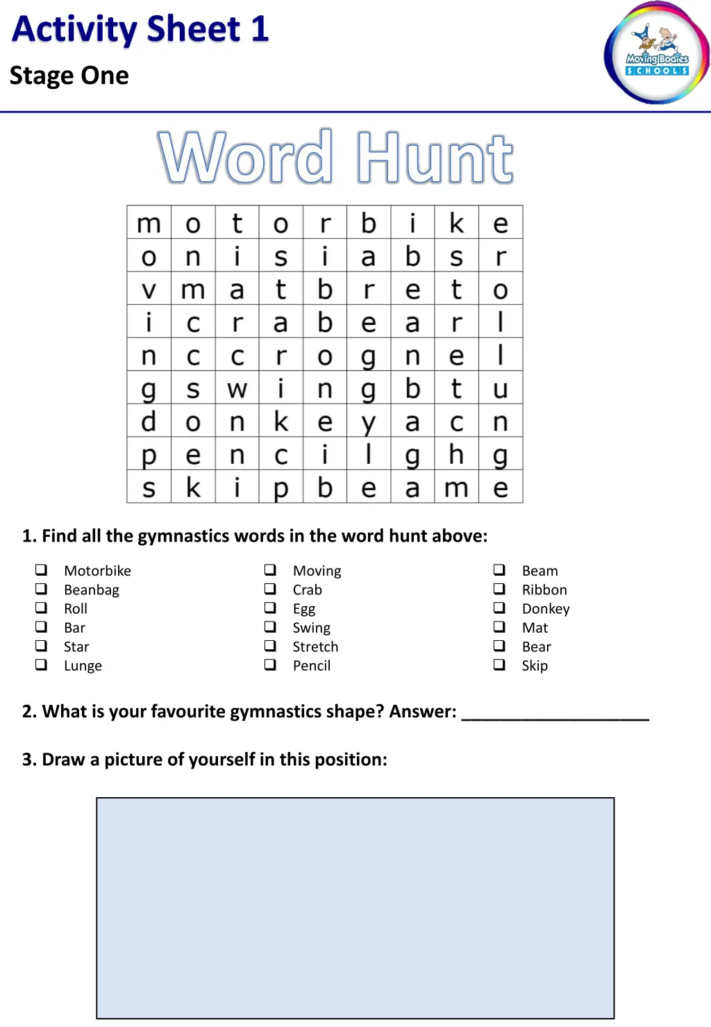 activity sheet 1