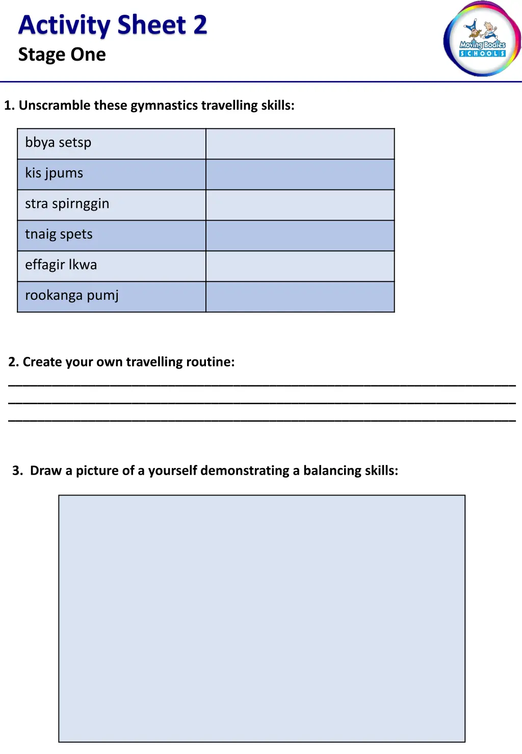 activity sheet 2