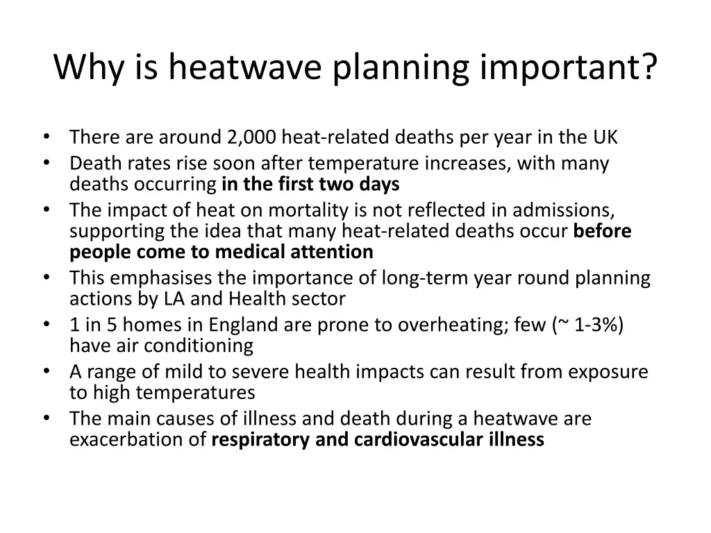 why is heatwave planning important