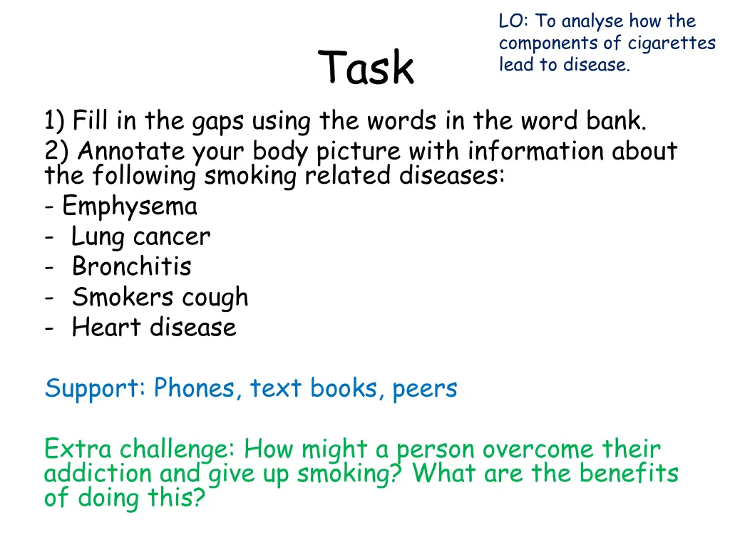 lo to analyse how the components of cigarettes