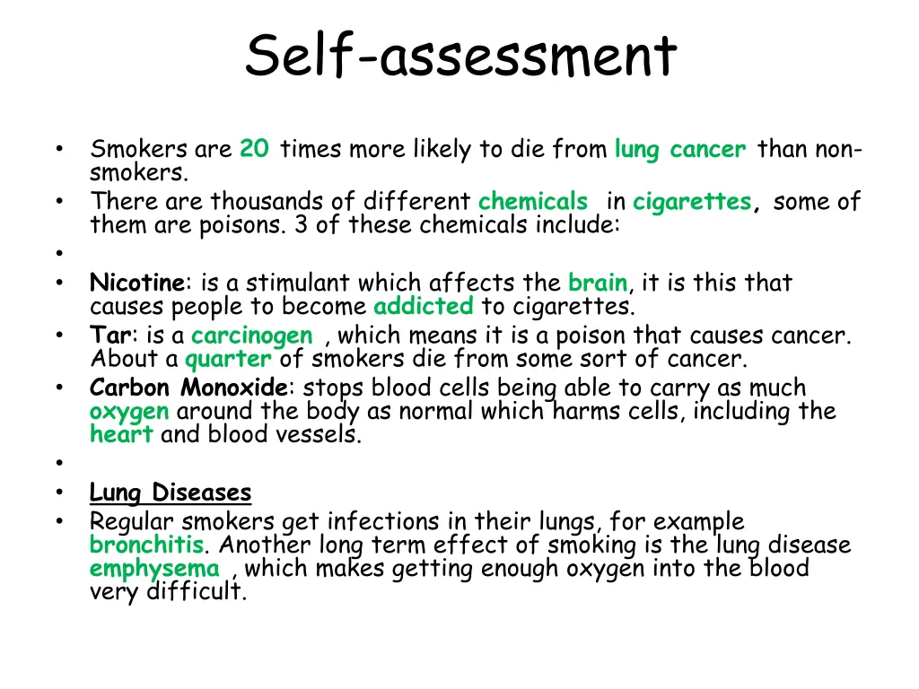 self assessment