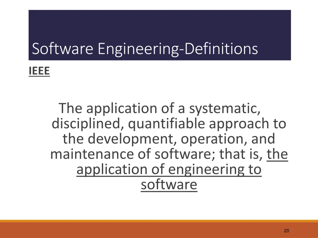software engineering definitions