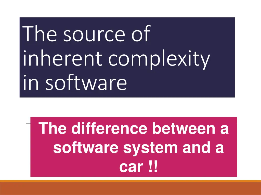 the source of inherent complexity in software