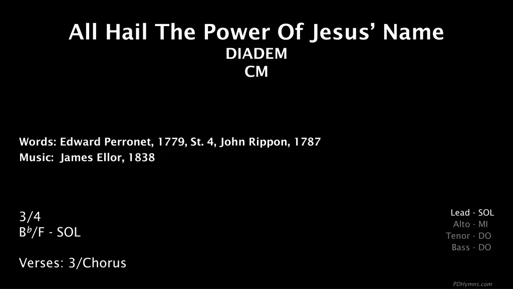all hail the power of jesus name diadem cm