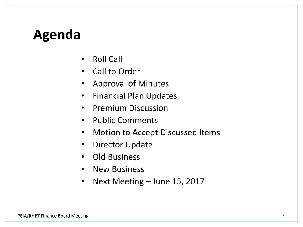 agenda