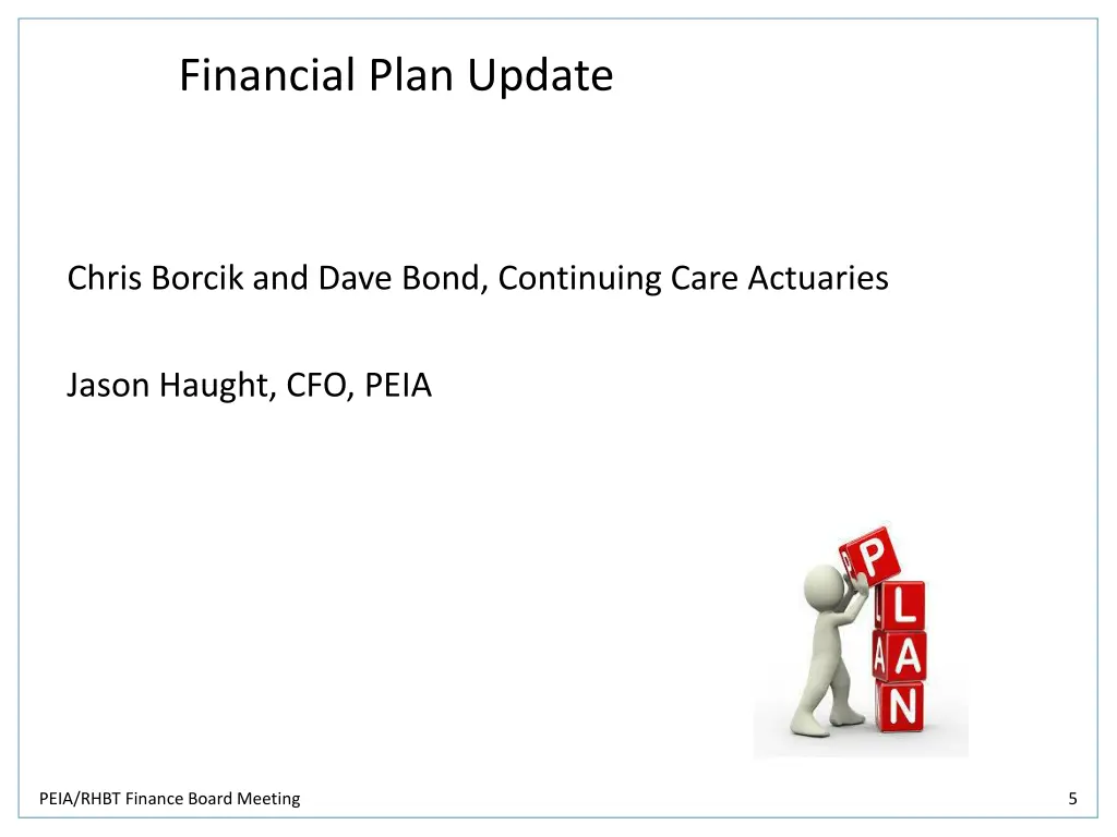 financial plan update