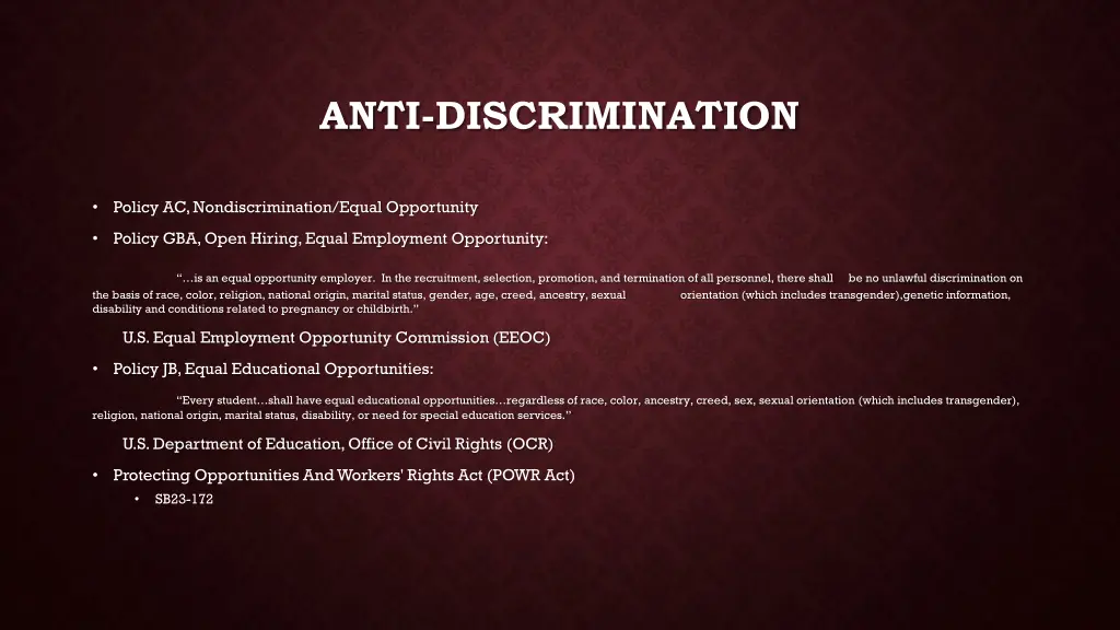 anti discrimination