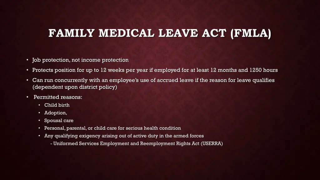 family medical leave act fmla
