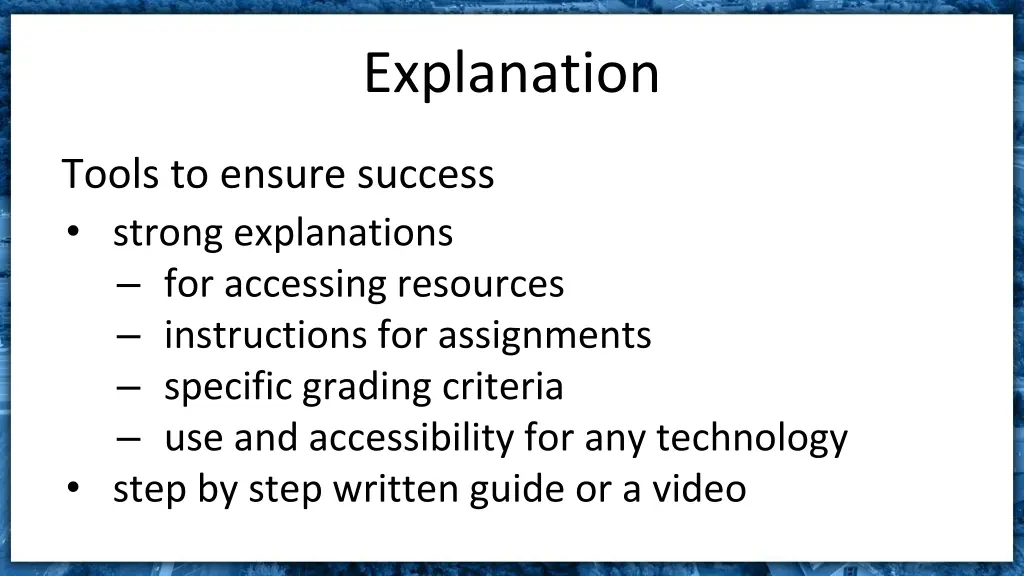 explanation