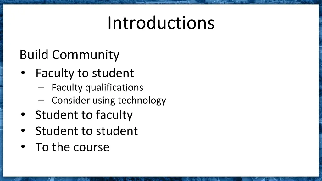 introductions