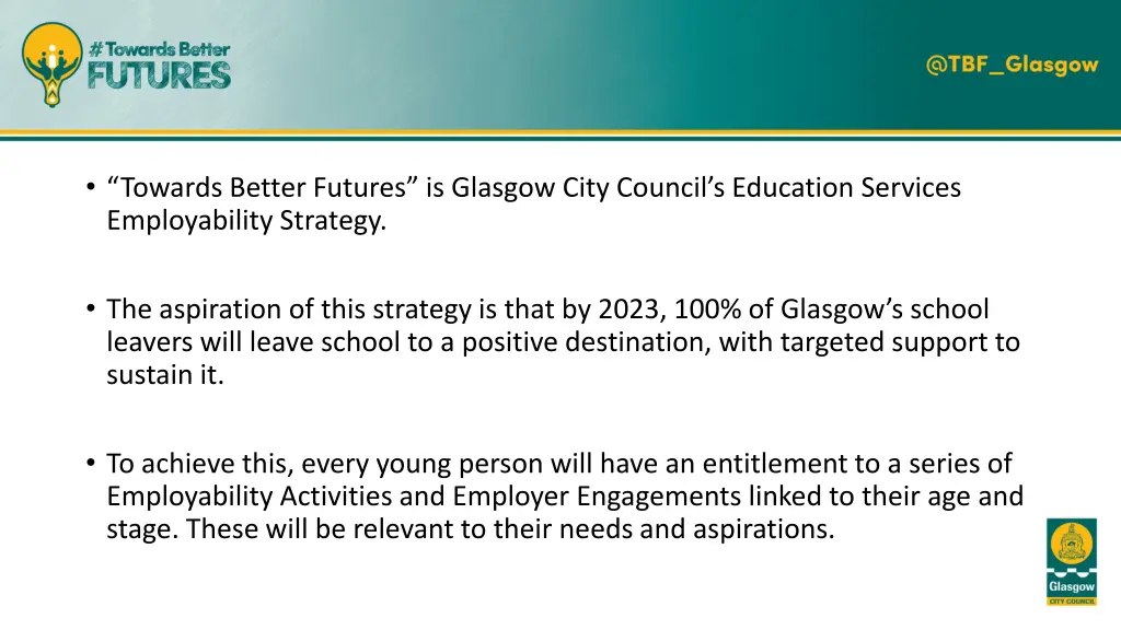 towards better futures is glasgow city council