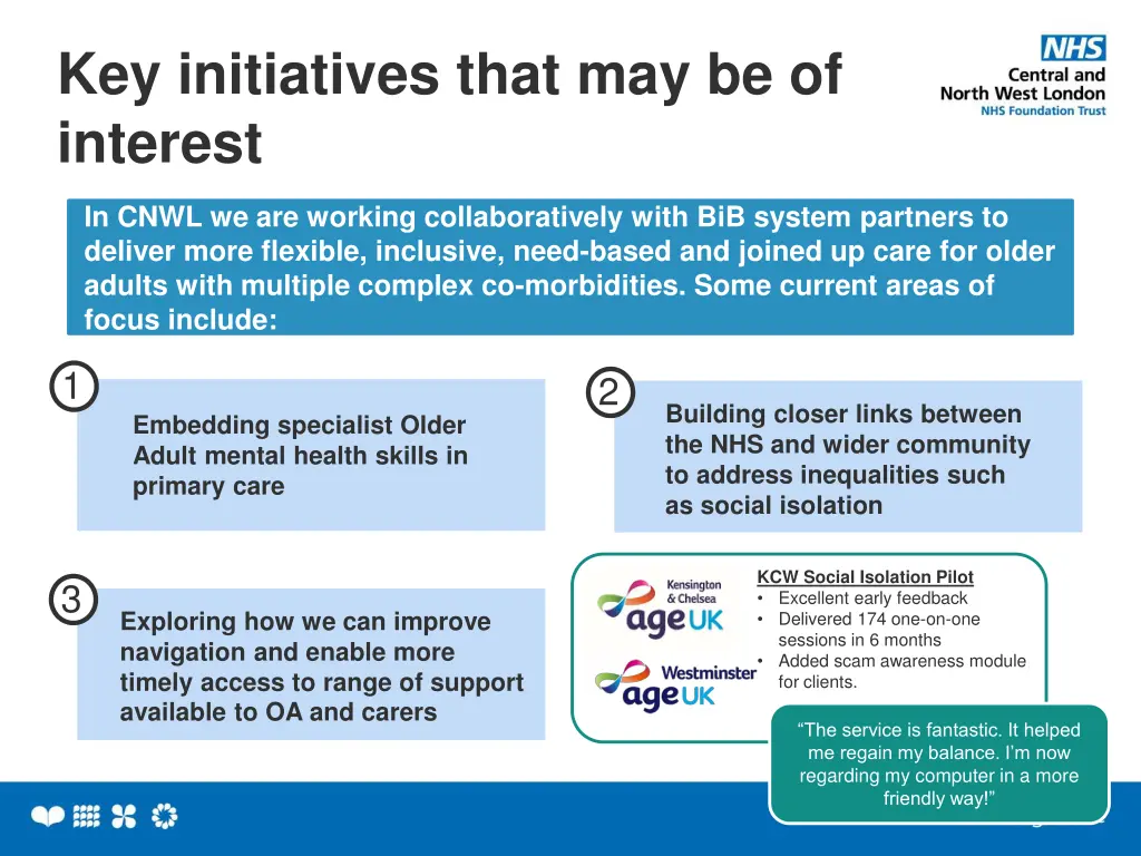 key initiatives that may be of interest