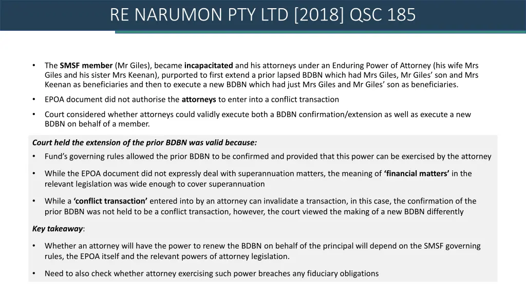 re narumon pty ltd 2018 qsc 185