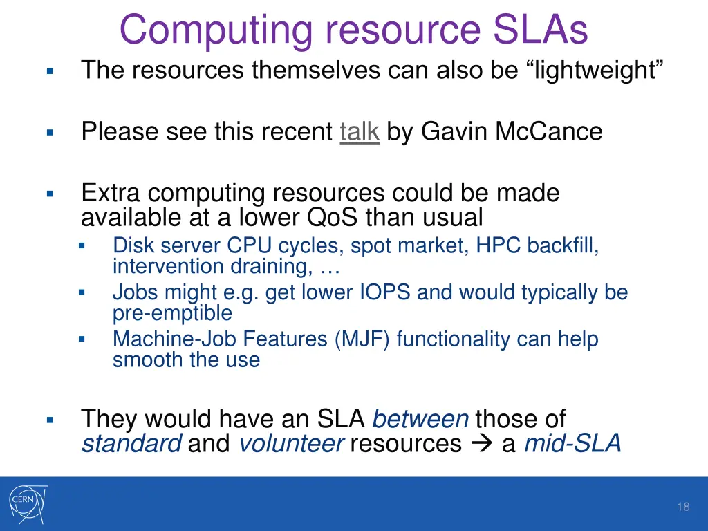 computing resource slas the resources themselves