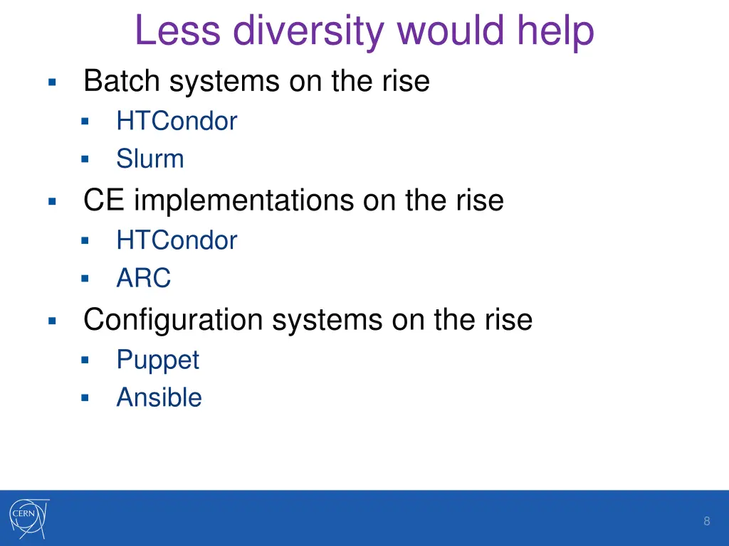 less diversity would help batch systems