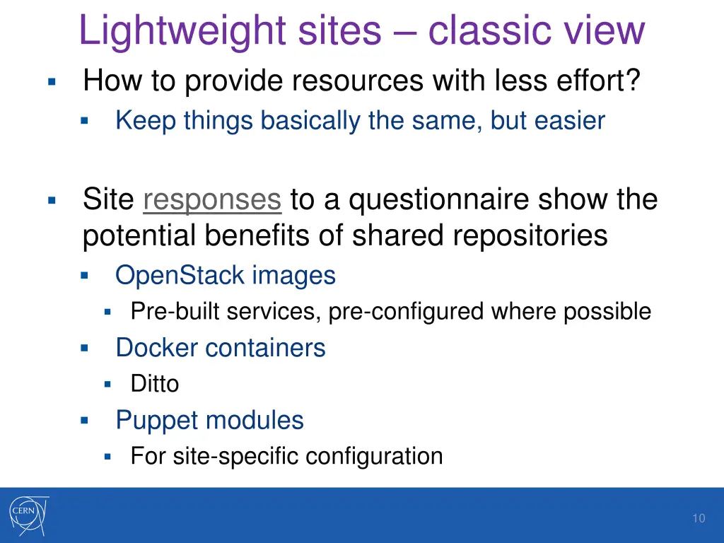 lightweight sites classic view how to provide