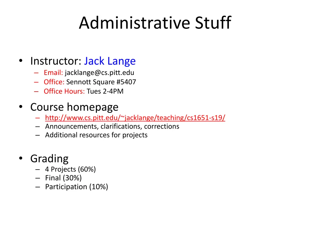 administrative stuff